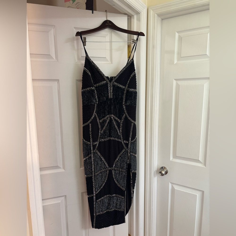 ASOS Beaded Spaghetti Strap Gown